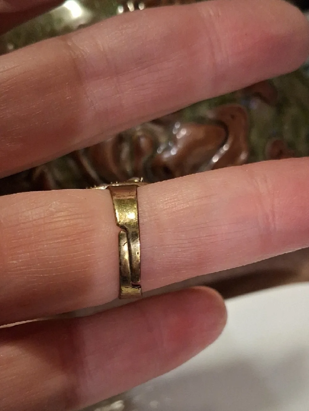 Aurora Crystal Flower Statement Ring - Vintage Gold Tone - Picture 5 of 6